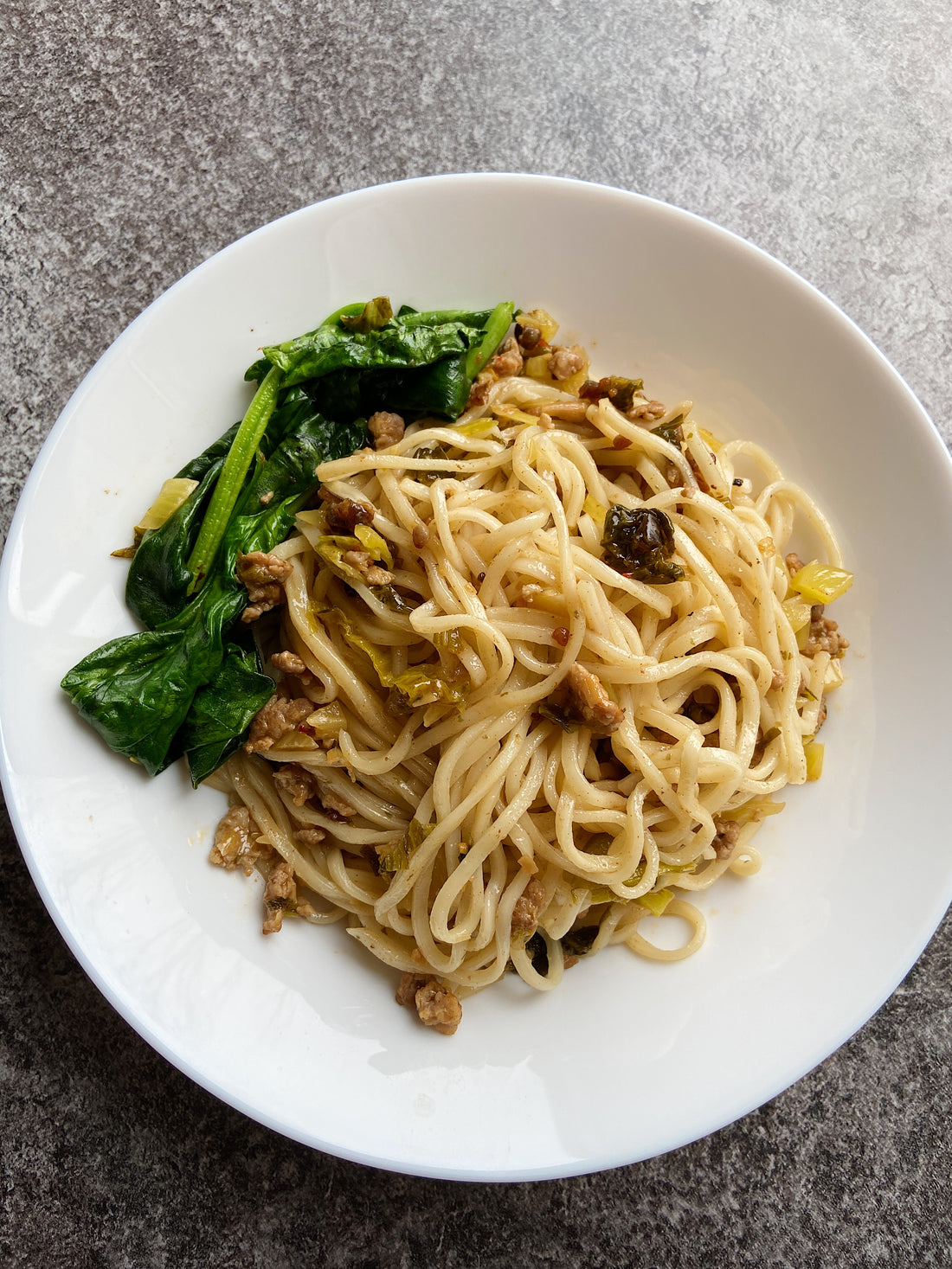 XOXO Dry Noodles with Pork & Pickled Mustard Recipe