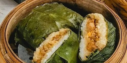 Dim Sum: Lotus leaf sticky rice or LOR MAI GAI - GF Chicken / Vegan