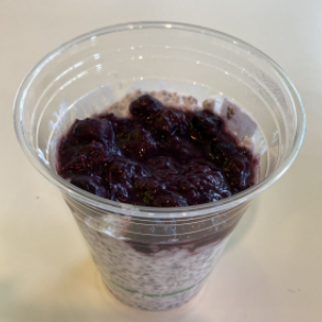 Vegan Chia Pudding Parfait w/ Blueberry Compote & Goji Granola